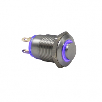 Drn412 12mm Metal Mavi Ledli Yaylı Buton