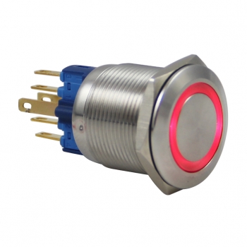 Drn422 22mm Metal Mavi Ledli Yaylı Buton