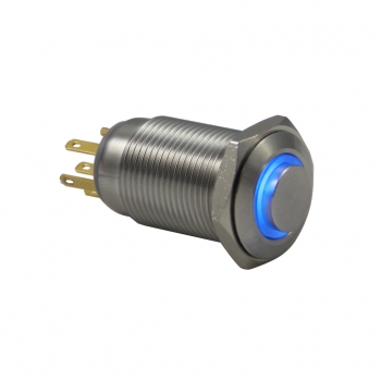 Drn516 16mm Metal Beyaz Ledli Anahtarlı Buton