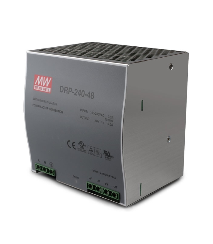 DRP-240-48, 48VDC 5.0A Ray Montaj SMPS, MeanWell