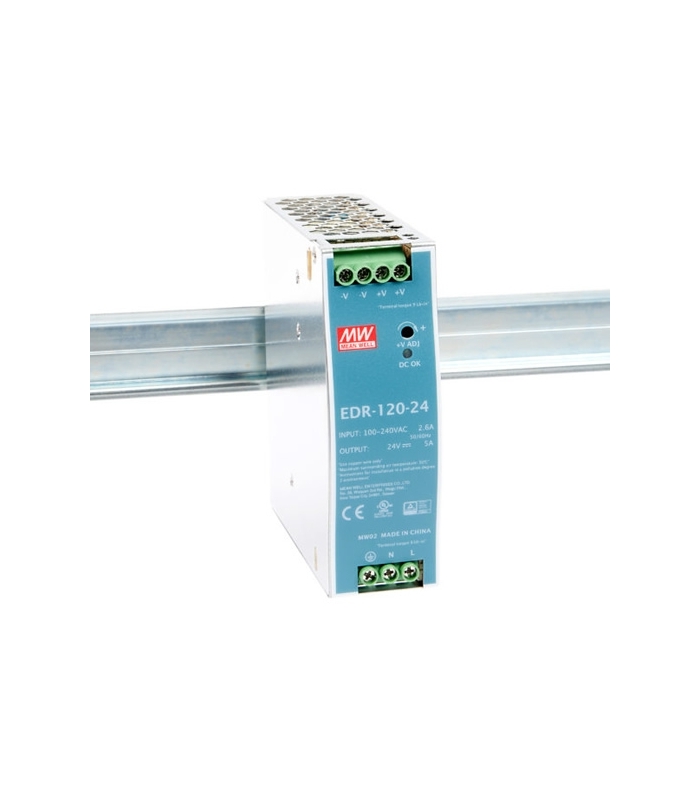 EDR-120-24, 24VDC 5.0A Ray Montaj SMPS, MeanWell