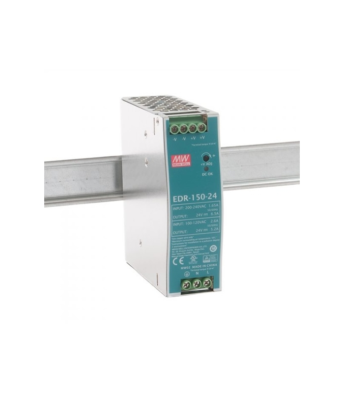 EDR-150-24, 24VDC 6.5A Ray Montaj SMPS, MeanWell
