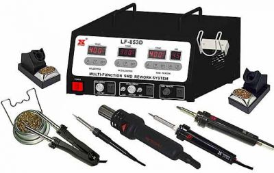 LF853D Vakumlu, Kalem Havyalı, Sıcak Havalı Dijital İstasyon Havya 5'li Set - Xytronic