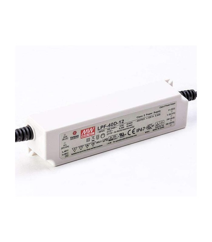LPF-40D-12, 12VDC 3.34A Voltaj Ayarlı + Dimli LED Sürücü