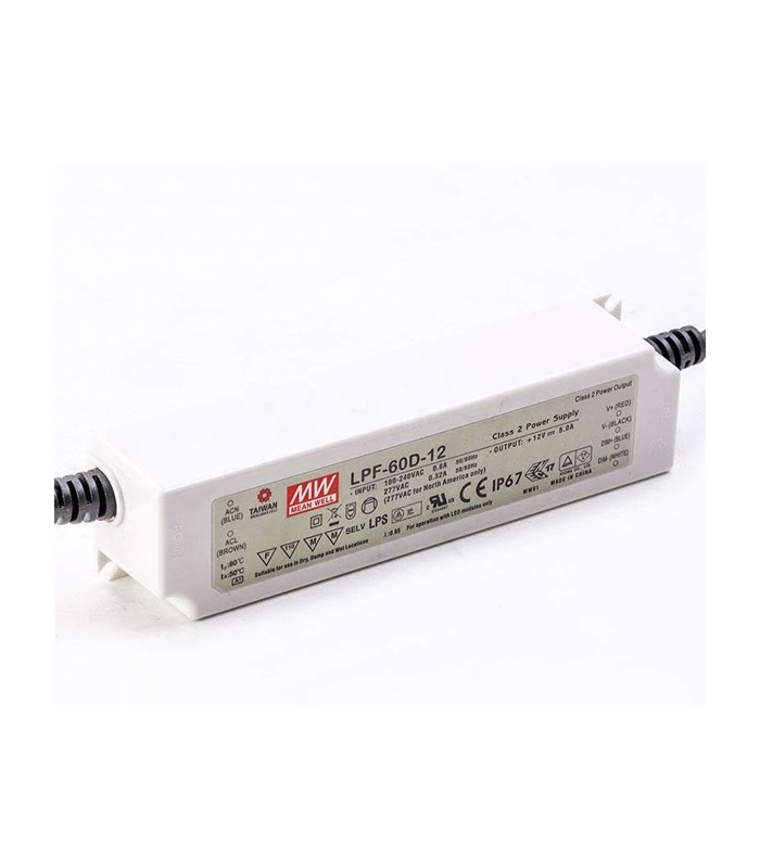 LPF-60D-12, 12VDC 5A Voltaj Ayarlı + Dimli LED Sürücü