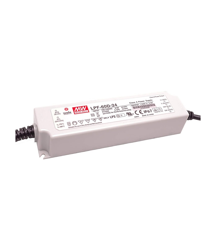 LPF-60D-30, 30VDC 2A Voltaj Ayarlı + Dimli LED Sürücü