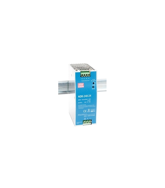 NDR-240-24, 24VDC 10.0A Ray Montaj SMPS, MeanWell
